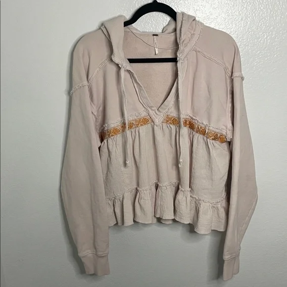 FREE PEOPLE | HARRY SWEATSHIRT | PINK CHAMPAGNE XS - Picture 2 of 5